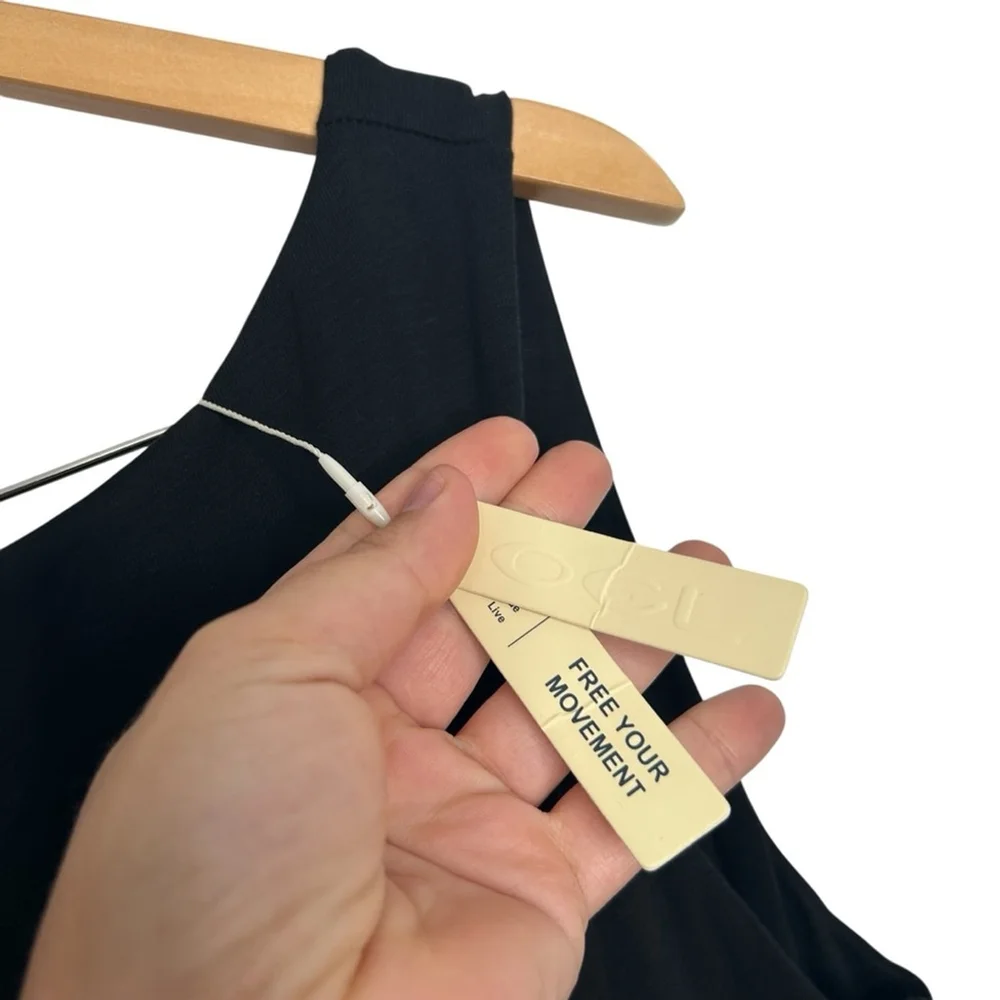 OGL Black Cooling Open Back Bandless Brami Boat Neck Mini Dress LBD Size XL - Picture 6 of 12